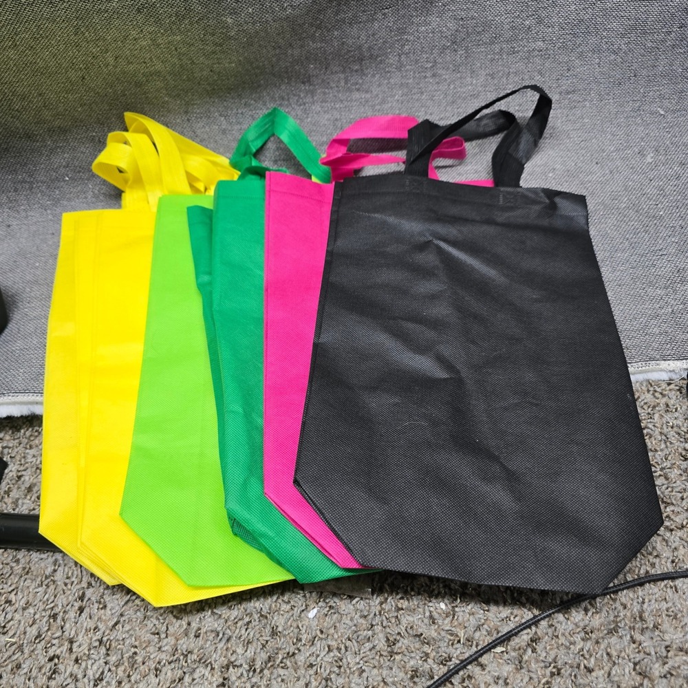 Reusable Tote Bags Lot 6pc Grocery Shopping OS Multicolor Good Eco Bag